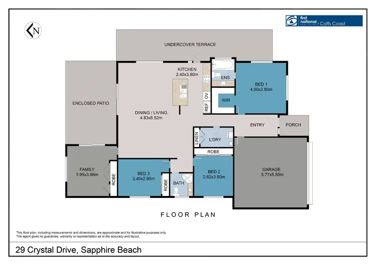 Floorplan of Homely house listing, 29 Crystal Drive, Sapphire Beach NSW 2450