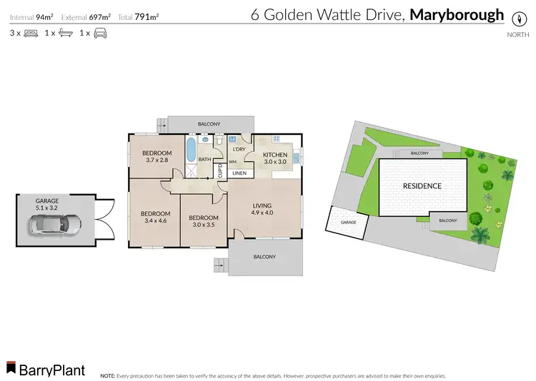 Floorplan of Homely house listing, 6 Golden Wattle Drive, Maryborough VIC 3465