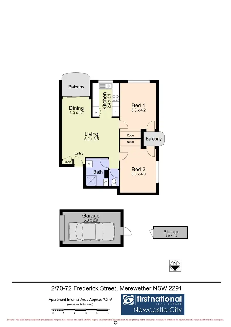 Floorplan of Homely unit listing, 2/70-72 Frederick Street, Merewether NSW 2291
