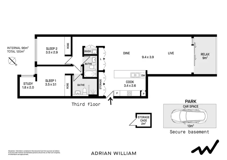 Floorplan of Homely apartment listing, 303/5 McGill Street, Lewisham NSW 2049