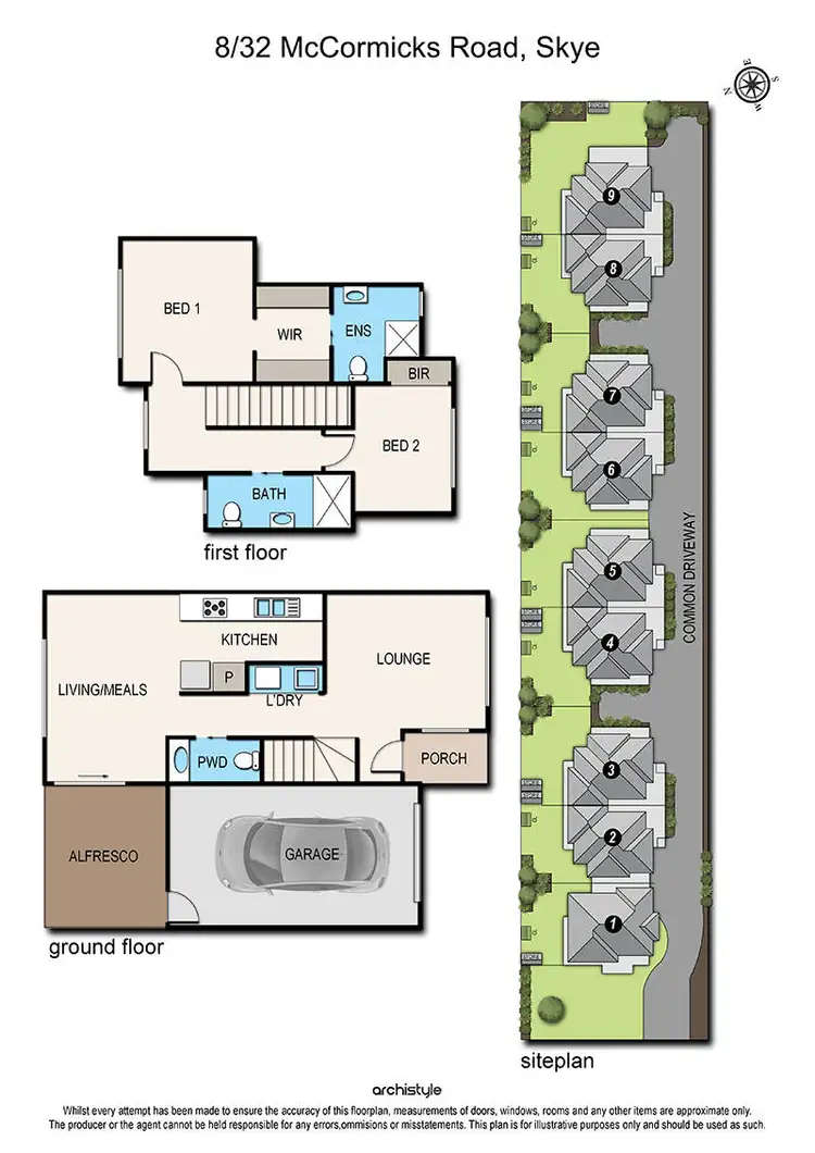 Floorplan of Homely townhouse listing, 2/32 Mccormicks Road, Skye VIC 3977