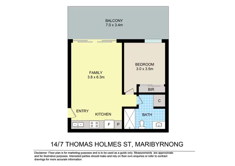 Floorplan of Homely apartment listing, 214/7 Thomas Holmes Street, Maribyrnong VIC 3032