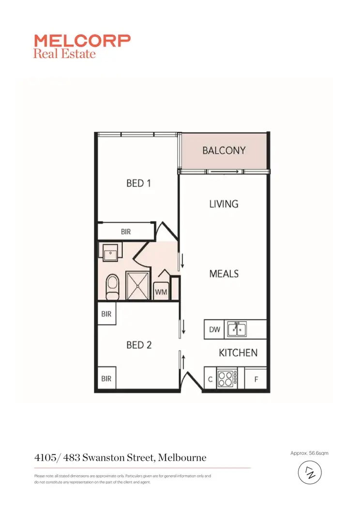 Floorplan of Homely apartment listing, 4105/483 Swanston Street, Melbourne VIC 3000