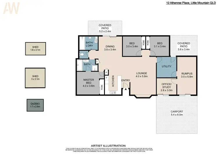 Floorplan of Homely house listing, 12 Athenree Place, Little Mountain QLD 4551