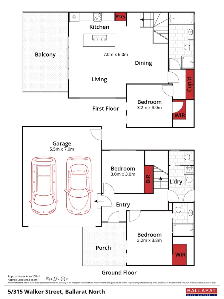 Floorplan of Homely townhouse listing, 5/315 Walker Street, Ballarat North VIC 3350