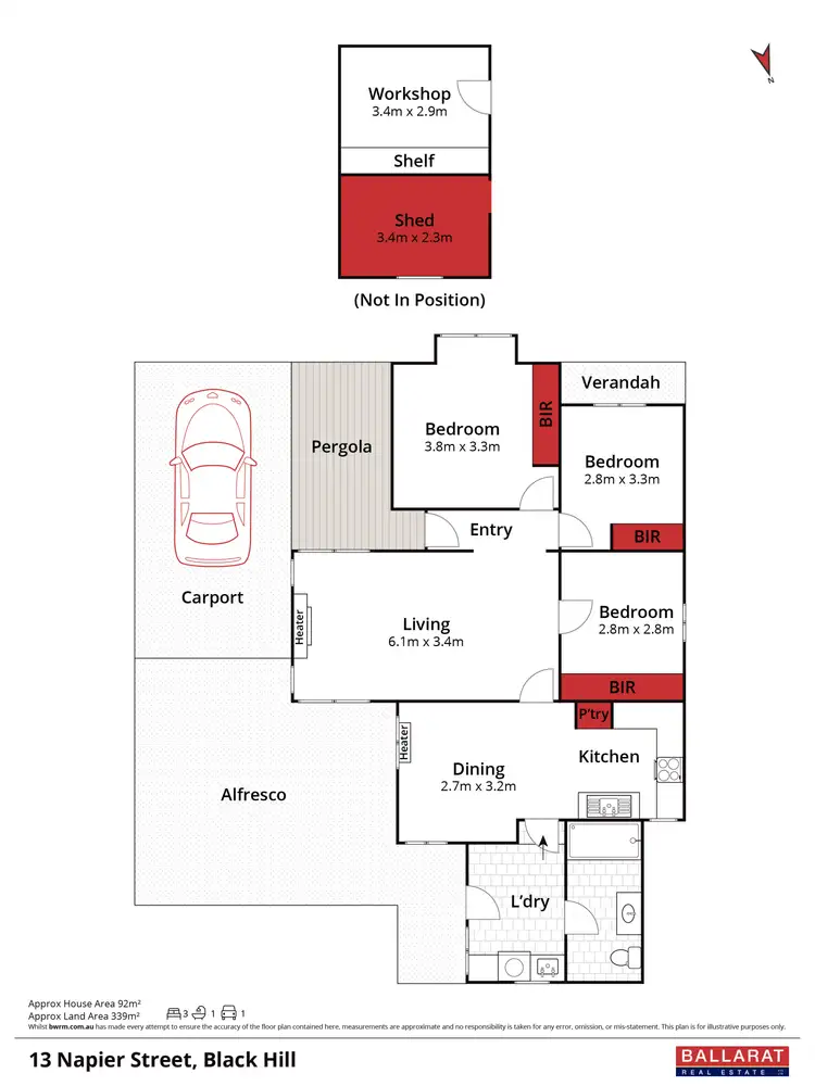 Floorplan of Homely house listing, 13 Napier Street, Black Hill VIC 3350