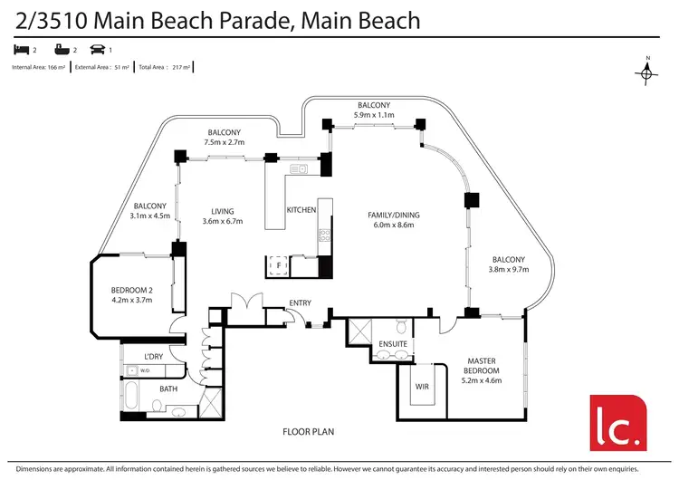 Floorplan of Homely apartment listing, 2/3510 Main Beach Parade, Main Beach QLD 4217