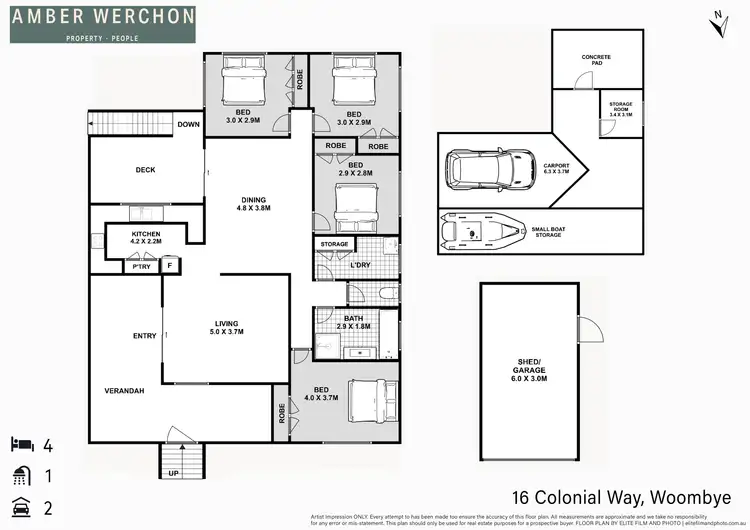 Floorplan of Homely house listing, 16 Colonial Way, Woombye QLD 4559