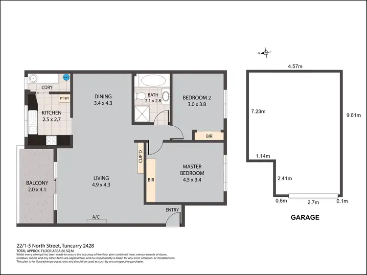 Floorplan of Homely unit listing, 22/1-5 North Street, Tuncurry NSW 2428