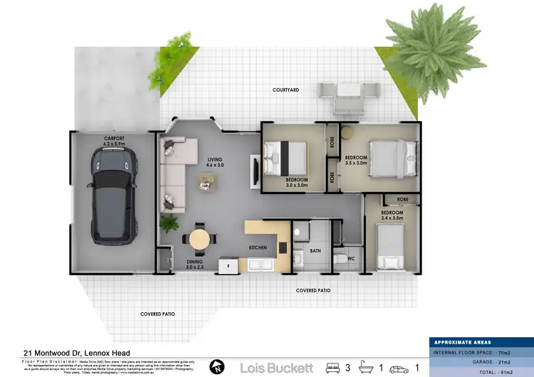 Floorplan of Homely house listing, 21 Montwood Drive, Lennox Head NSW 2478