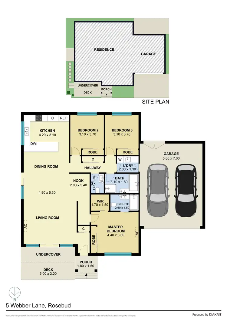 Floorplan of Homely townhouse listing, 5 Webber Lane, Rosebud VIC 3939