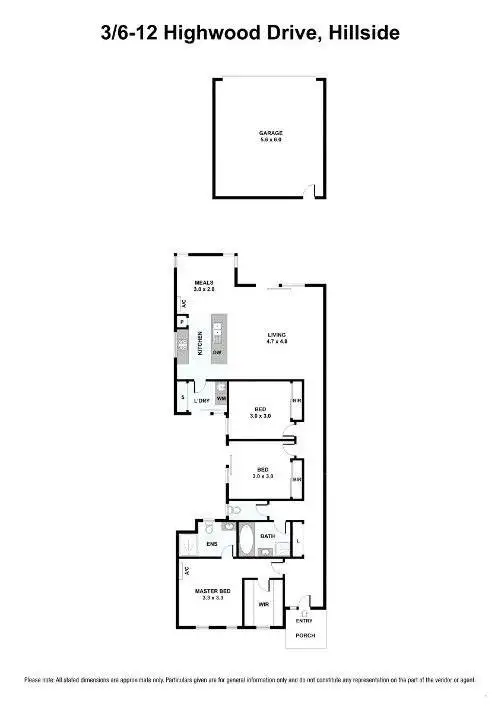 Floorplan of Homely unit listing, 3/6 Highwood Drive, Hillside VIC 3037