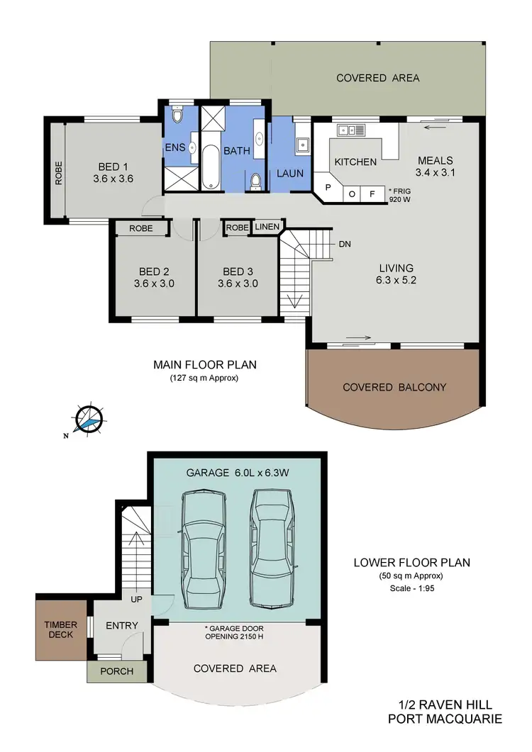 Floorplan of Homely semi-detached listing, 1/2 Raven Hill, Port Macquarie NSW 2444
