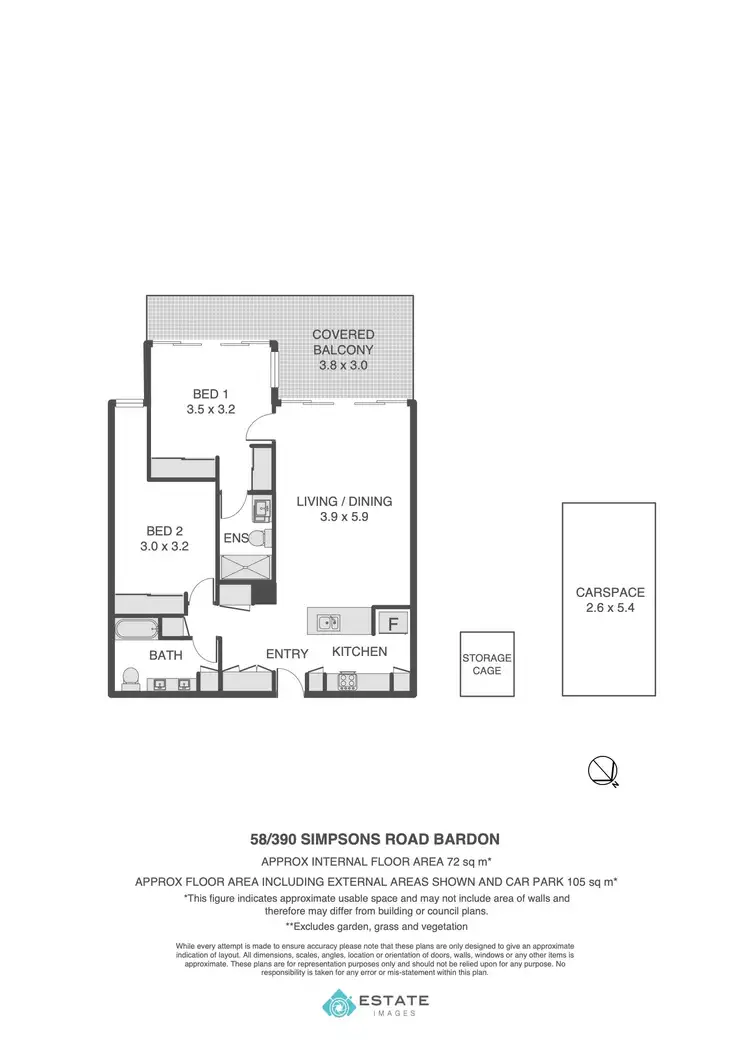 Floorplan of Homely apartment listing, Level 1/58/390 Simpsons Road, Bardon QLD 4065