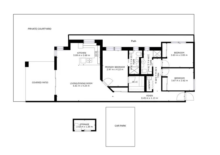 Floorplan of Homely unit listing, 1/109 Callaghan Street, Mooroobool QLD 4870