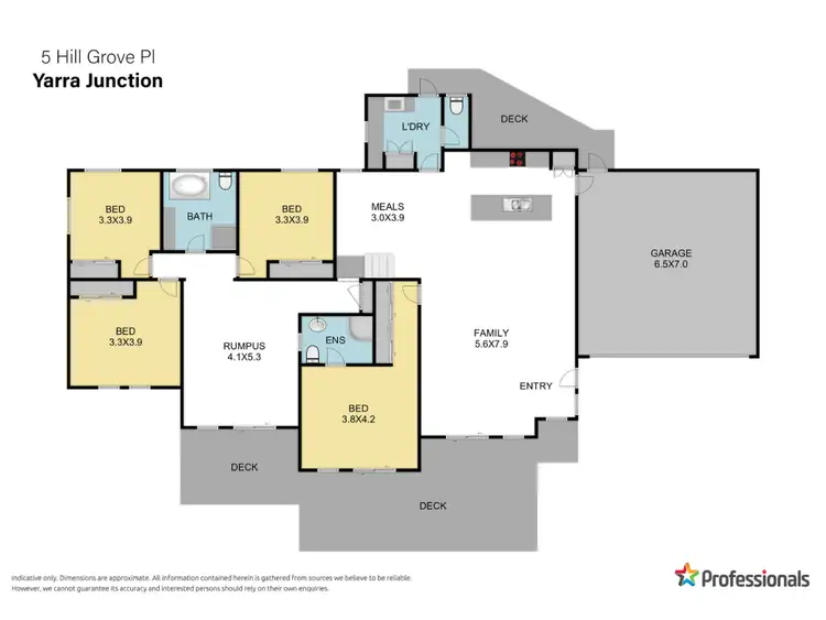 Floorplan of Homely house listing, 5 Hill Grove Place, Yarra Junction VIC 3797