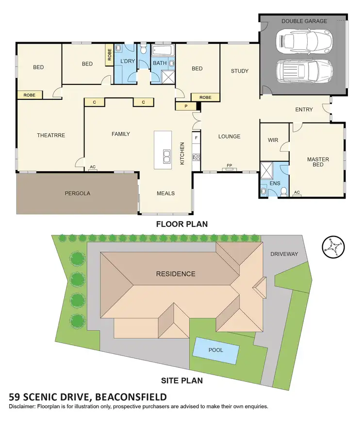 Floorplan of Homely house listing, 59 Scenic Drive, Beaconsfield VIC 3807