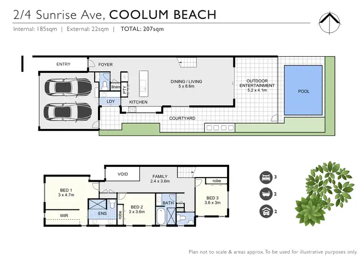 Floorplan of Homely semi-detached listing, 2/4 Sunrise Avenue, Coolum Beach QLD 4573