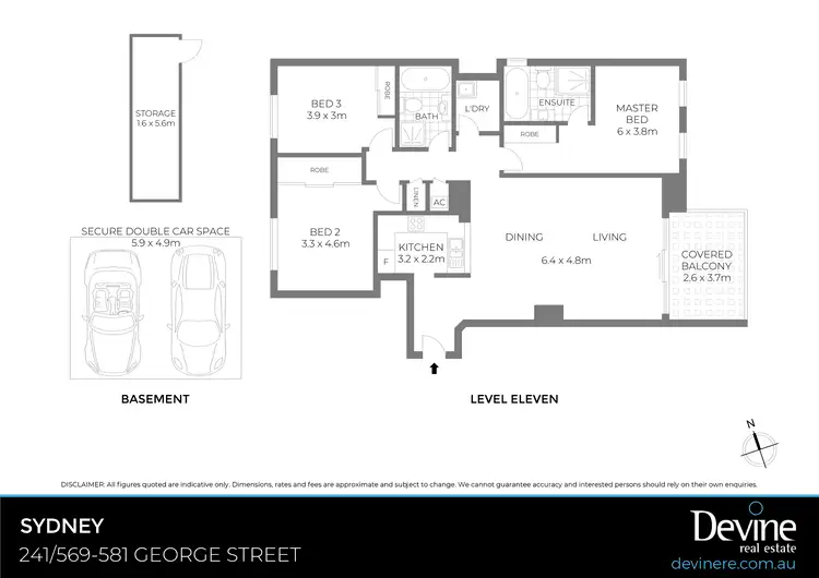 Floorplan of Homely apartment listing, 241/569-581 George Street, Sydney NSW 2000