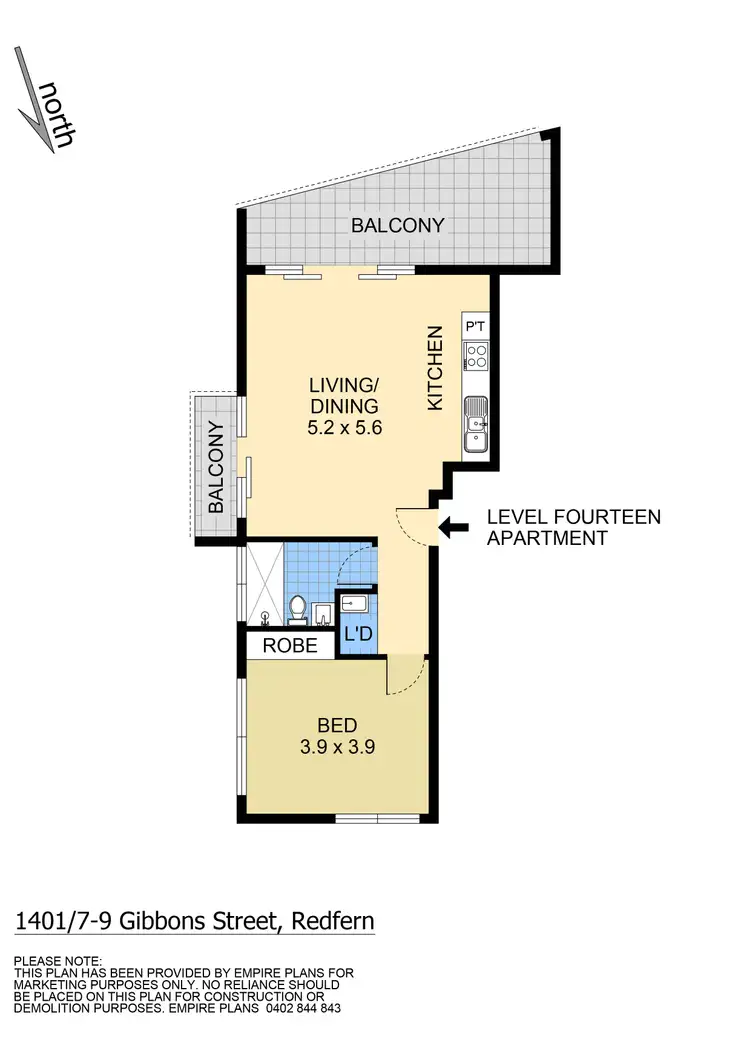 Floorplan of Homely apartment listing, 14.01/7-9 Gibbons Street, Redfern NSW 2016