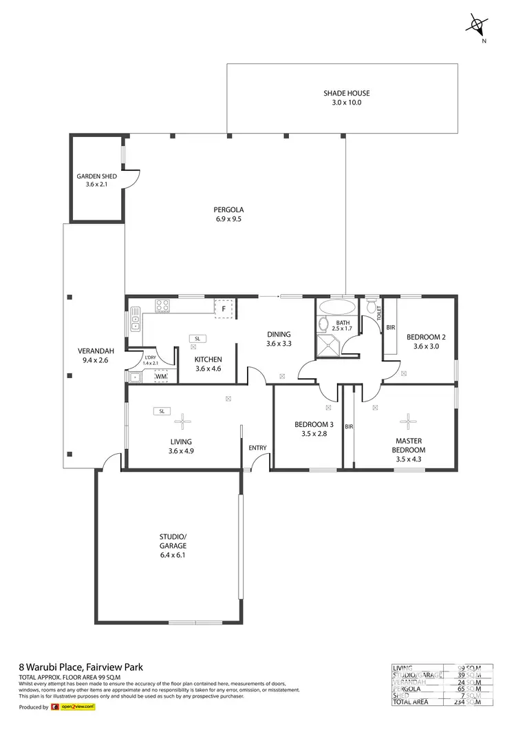 Floorplan of Homely house listing, 8 Warubi Place, Fairview Park SA 5126