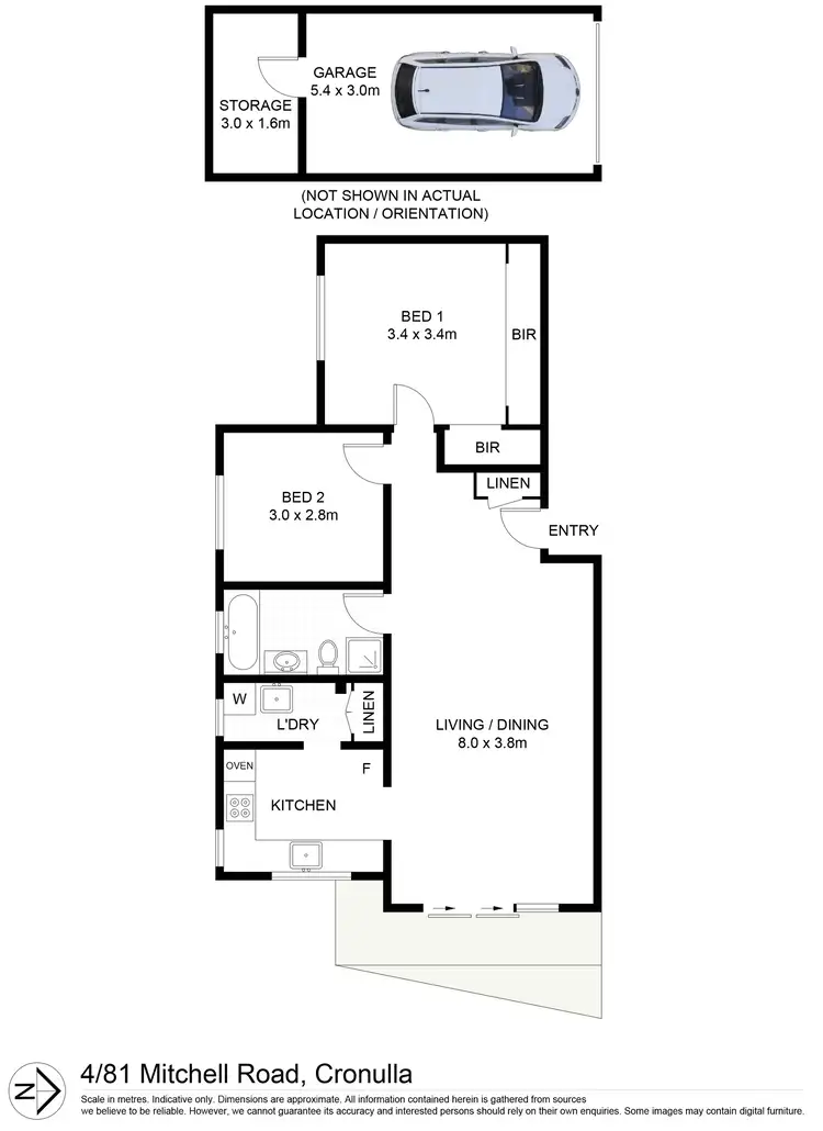 Floorplan of Homely unit listing, 4/81 Mitchell Road, Cronulla NSW 2230