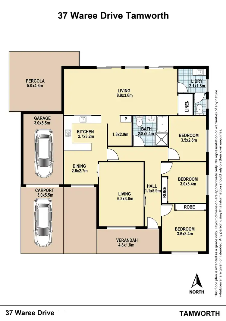 Floorplan of Homely house listing, 37 Waree Drive, Tamworth NSW 2340
