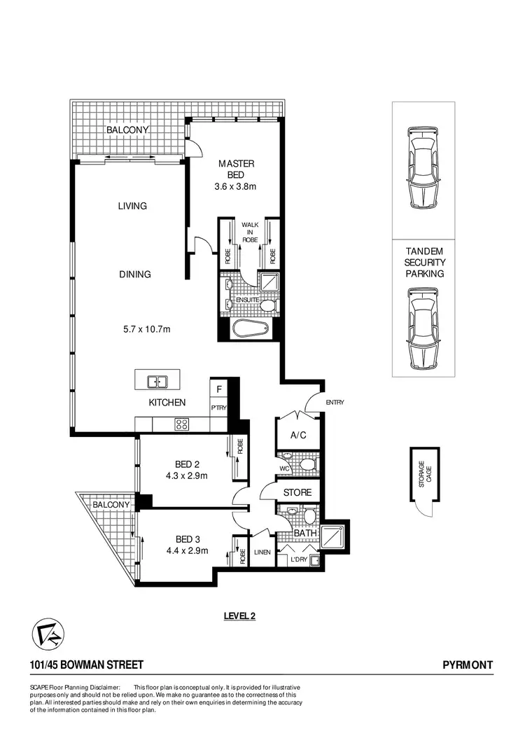 Floorplan of Homely apartment listing, 101/45 Bowman Street, Pyrmont NSW 2009