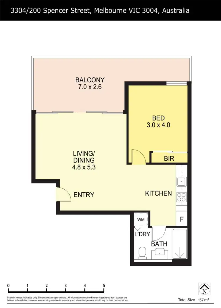 Floorplan of Homely apartment listing, 3304/200 Spencer Street, Melbourne VIC 3000