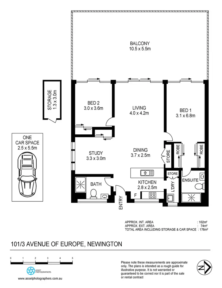 Floorplan of Homely apartment listing, C101/3 Avenue of Europe, Newington NSW 2127