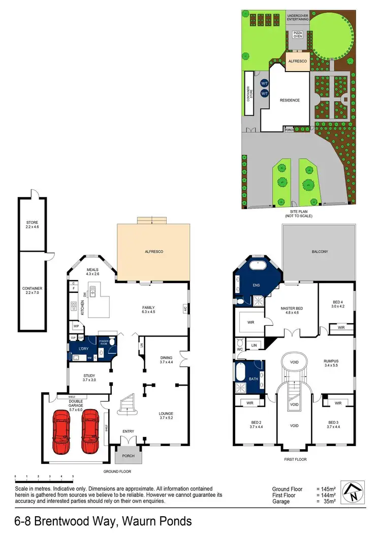 Floorplan of Homely house listing, 6-8 Brentwood Way, Waurn Ponds VIC 3216