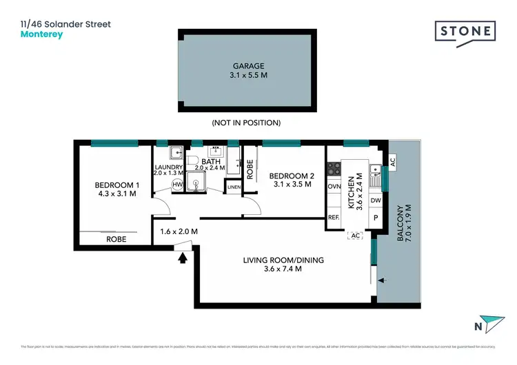 Floorplan of Homely apartment listing, 11/46 Solander Street, Monterey NSW 2217