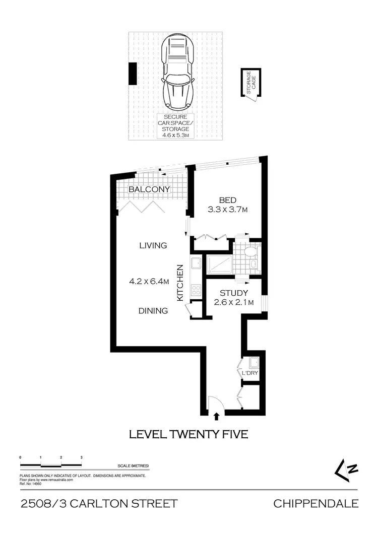 Floorplan of Homely apartment listing, E2508/3 Carlton Street, Chippendale NSW 2008