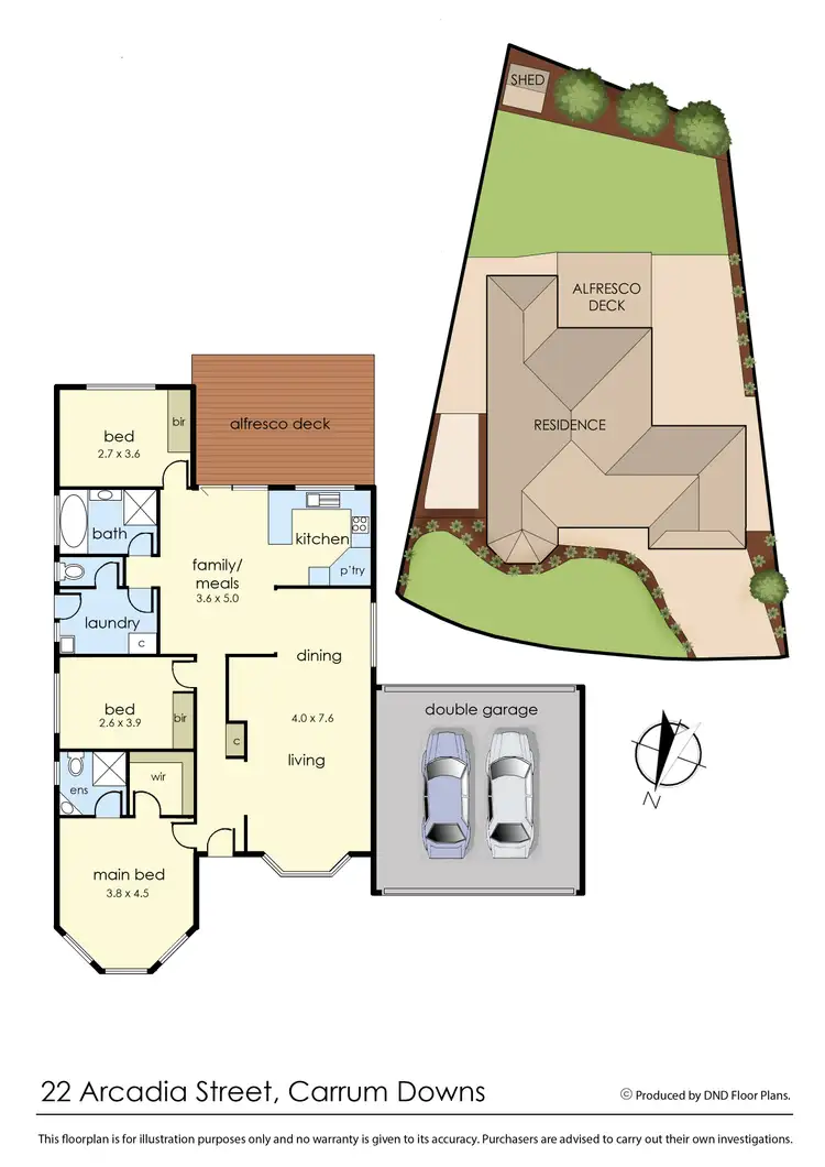 Floorplan of Homely house listing, 22 Arcadia Street, Carrum Downs VIC 3201