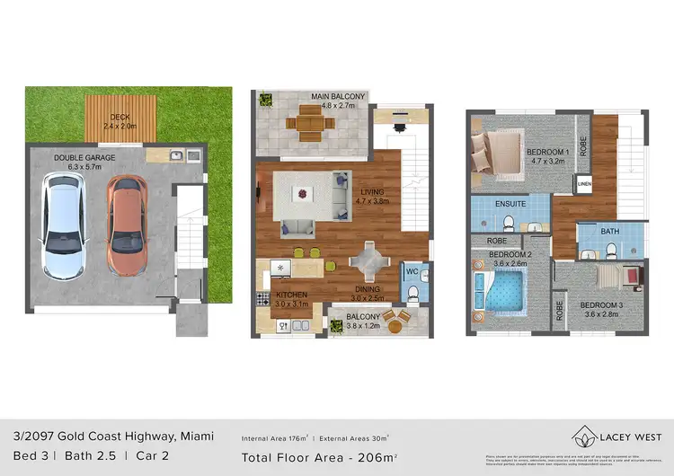 Floorplan of Homely semi-detached listing, 3/2097 Gold Coast Highway, Miami QLD 4220