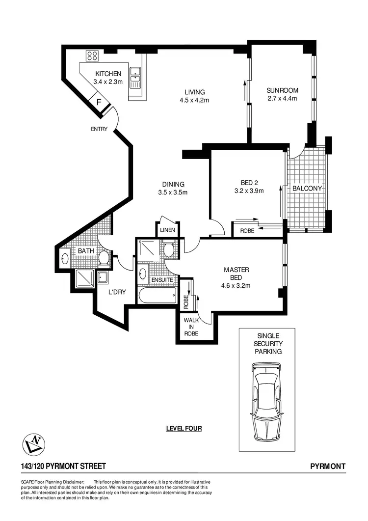 Floorplan of Homely apartment listing, 143/120-140 Pyrmont Street, Pyrmont NSW 2009