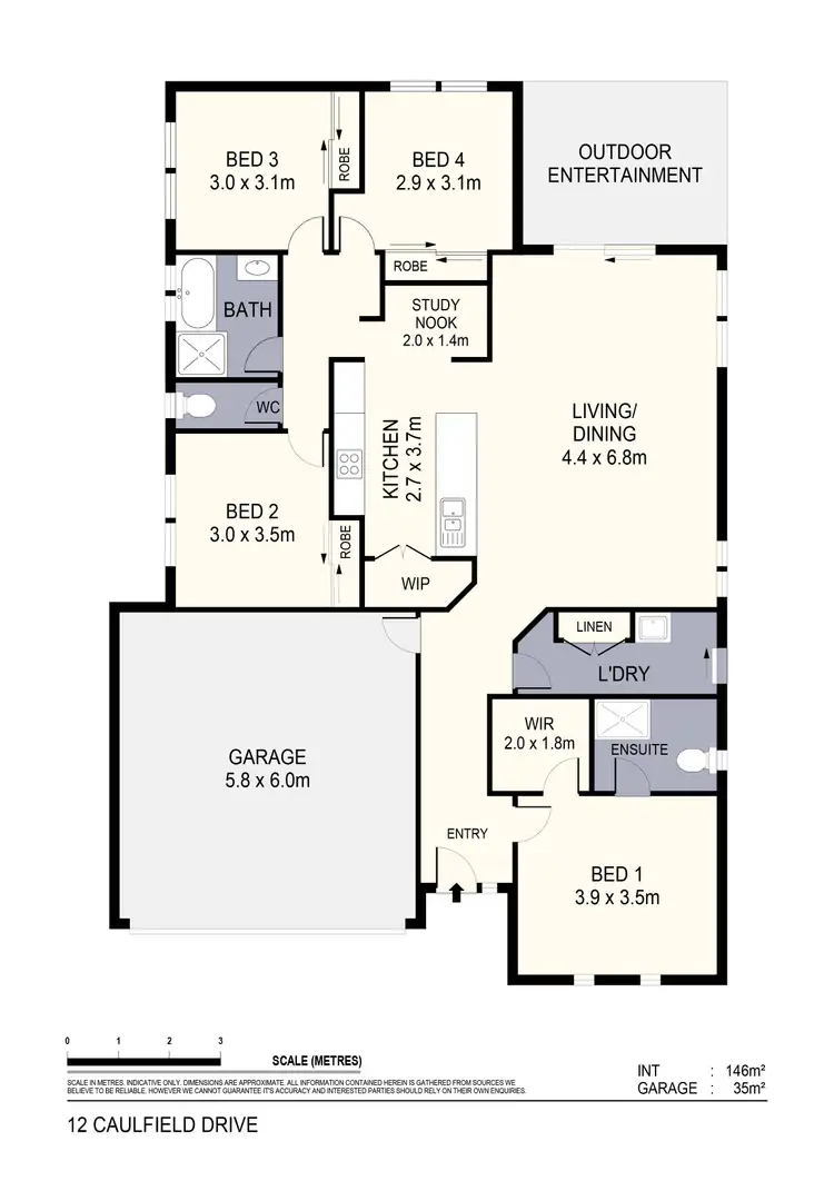 Floorplan of Homely house listing, 12 Caulfield Drive, Ascot VIC 3551
