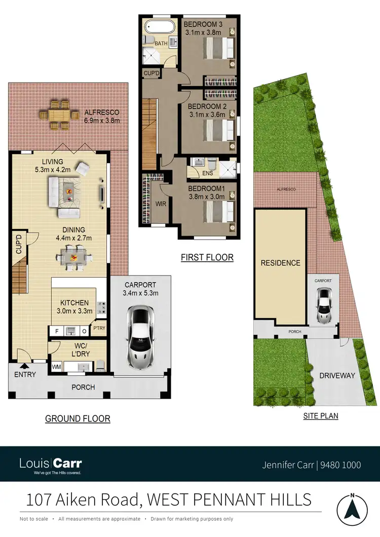Floorplan of Homely semi-detached listing, 107 Aiken Road, West Pennant Hills NSW 2125