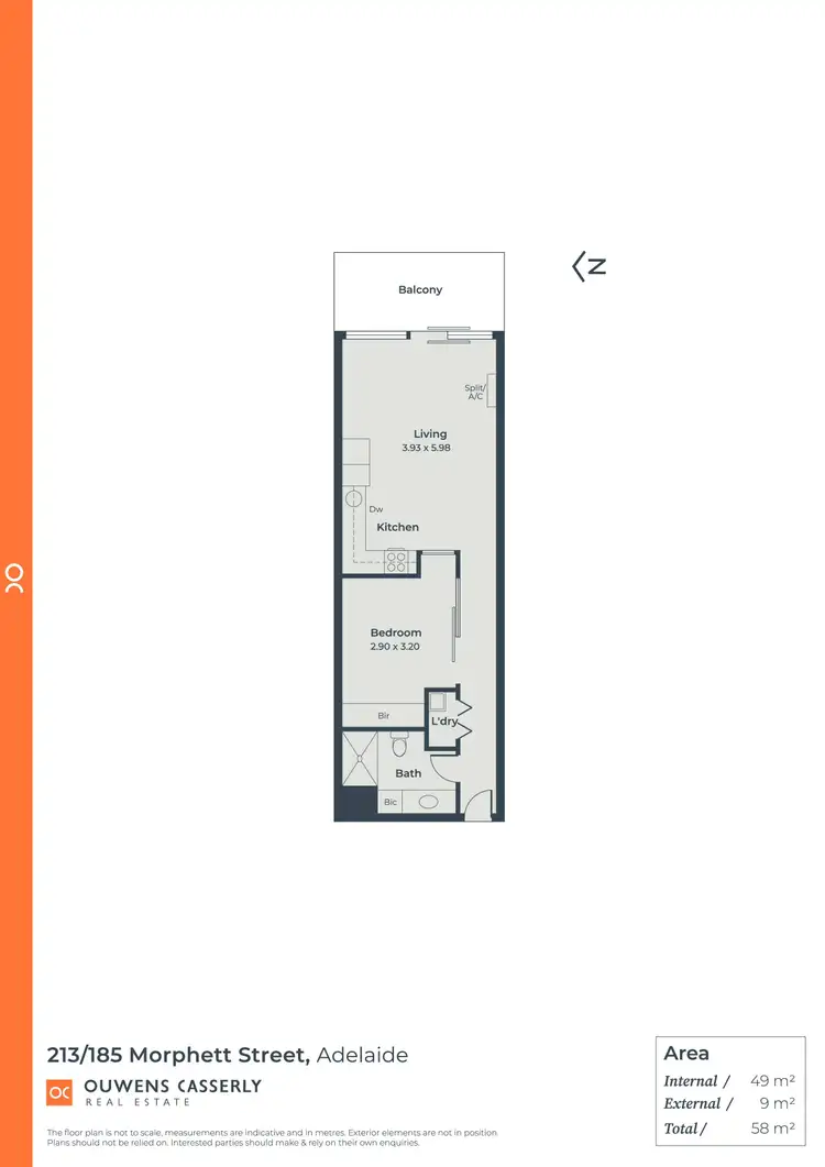 Floorplan of Homely apartment listing, 213/185 Morphett Street, Adelaide SA 5000