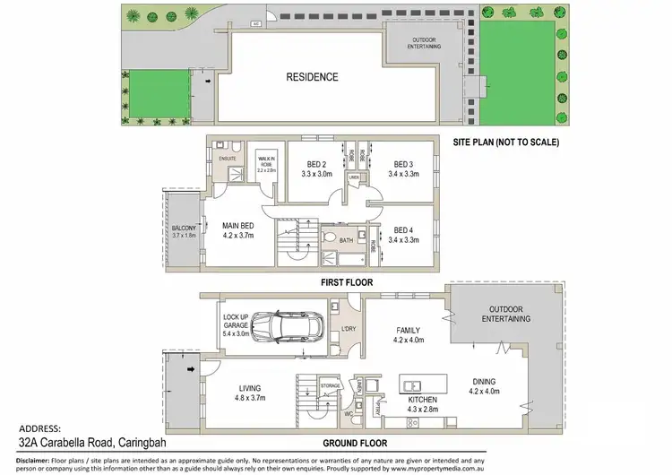 Floorplan of Homely semi-detached listing, 32A Carabella Road, Caringbah NSW 2229