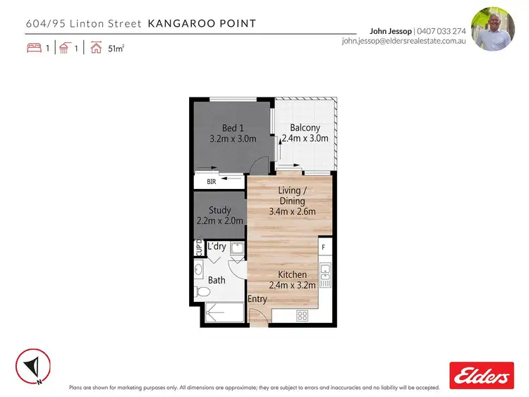 Floorplan of Homely apartment listing, 604/95 Linton Street, Kangaroo Point QLD 4169