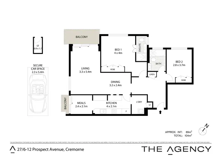 Floorplan of Homely unit listing, 27/6-12 Prospect Avenue, Cremorne NSW 2090