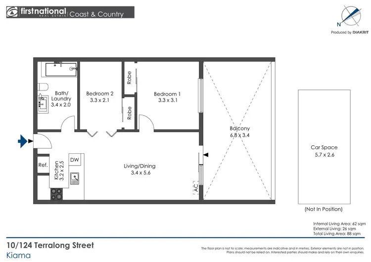 Floorplan of Homely apartment listing, 10/124 Terralong Street, Kiama NSW 2533