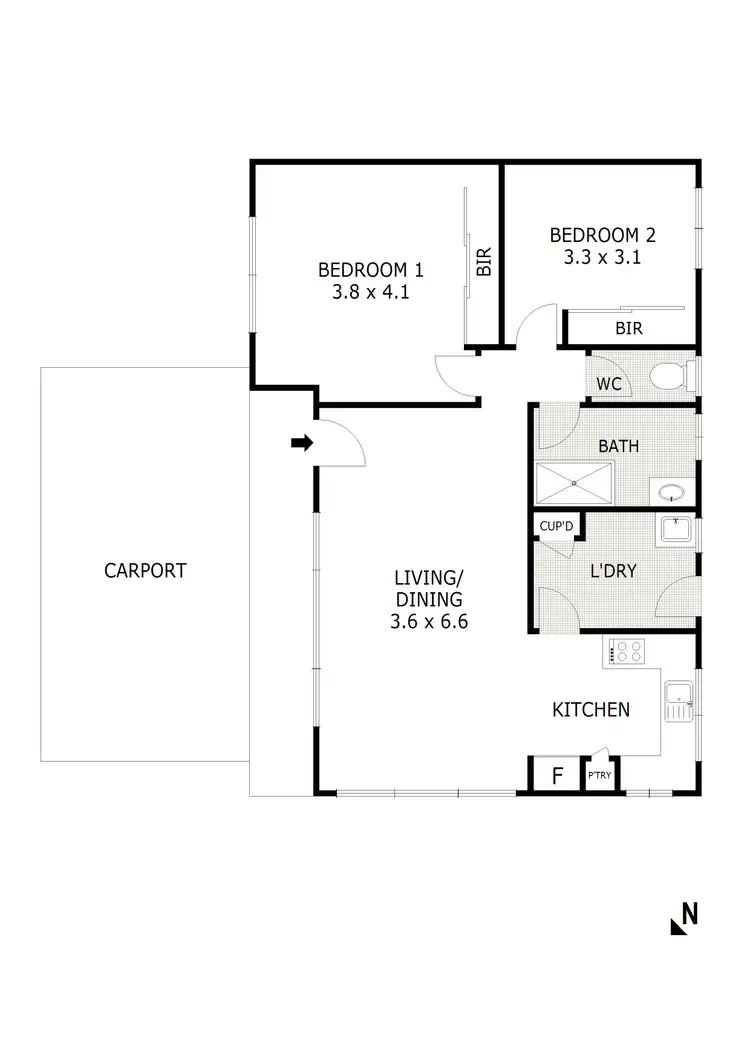 Floorplan of Homely unit listing, 1/2 Sandhurst Road, California Gully VIC 3556