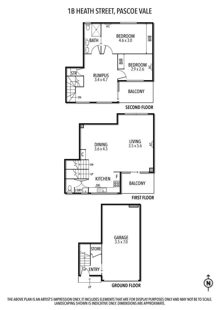 Floorplan of Homely townhouse listing, 1B Heath Street, Pascoe Vale VIC 3044