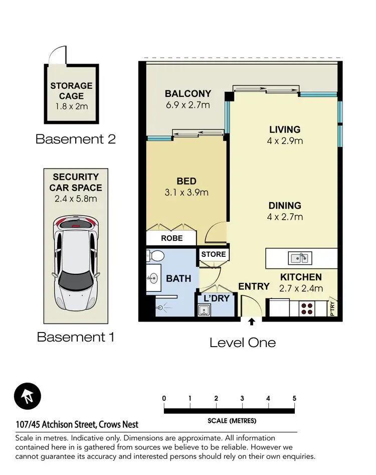 Floorplan of Homely apartment listing, 107/45 Atchison Street, Crows Nest NSW 2065