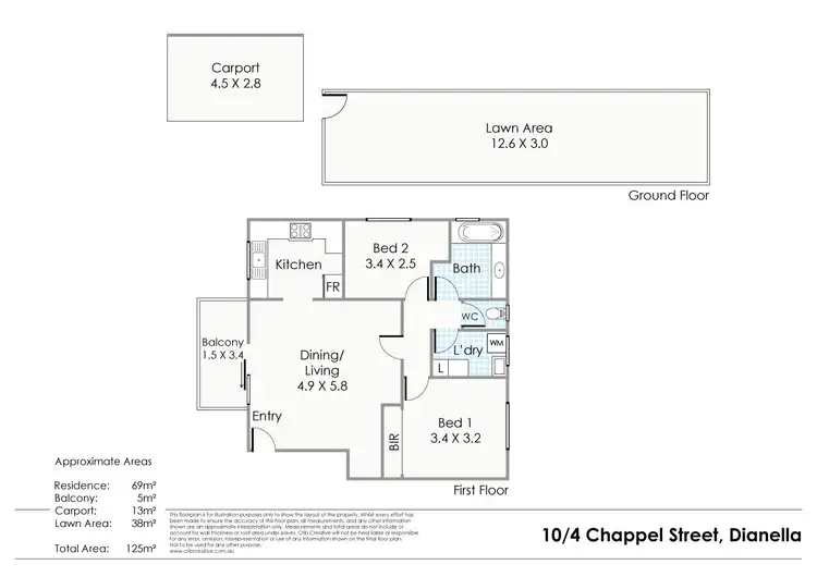 Floorplan of Homely unit listing, 10/4 Chappel Street, Dianella WA 6059