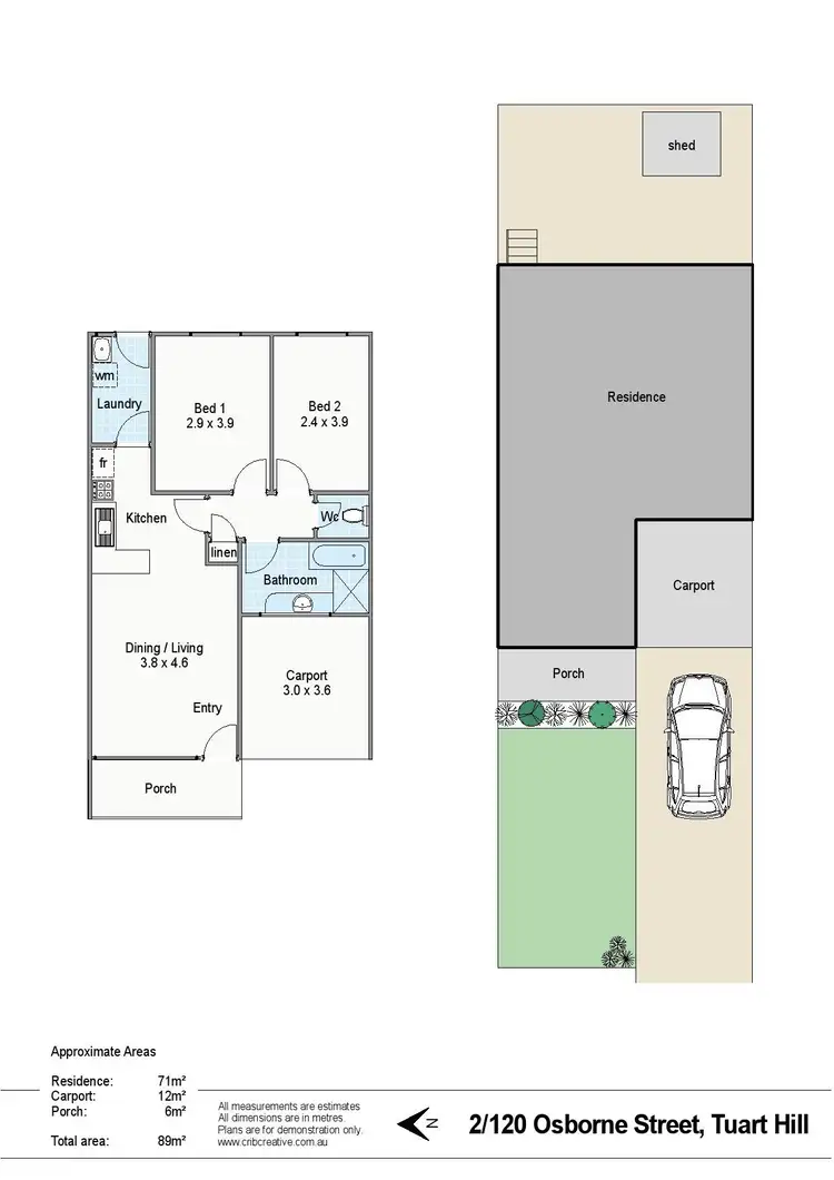 Floorplan of Homely unit listing, 2/120 Osborne Street, Tuart Hill WA 6060