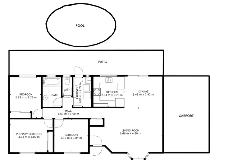Floorplan of Homely semi-detached listing, 1/11 Nesbit Street, Whitfield QLD 4870