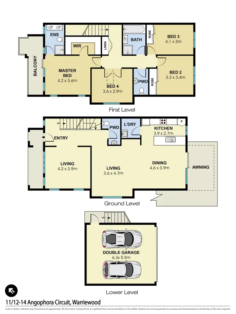 Floorplan of Homely townhouse listing, 11/12-14 Angophora Circuit, Warriewood NSW 2102